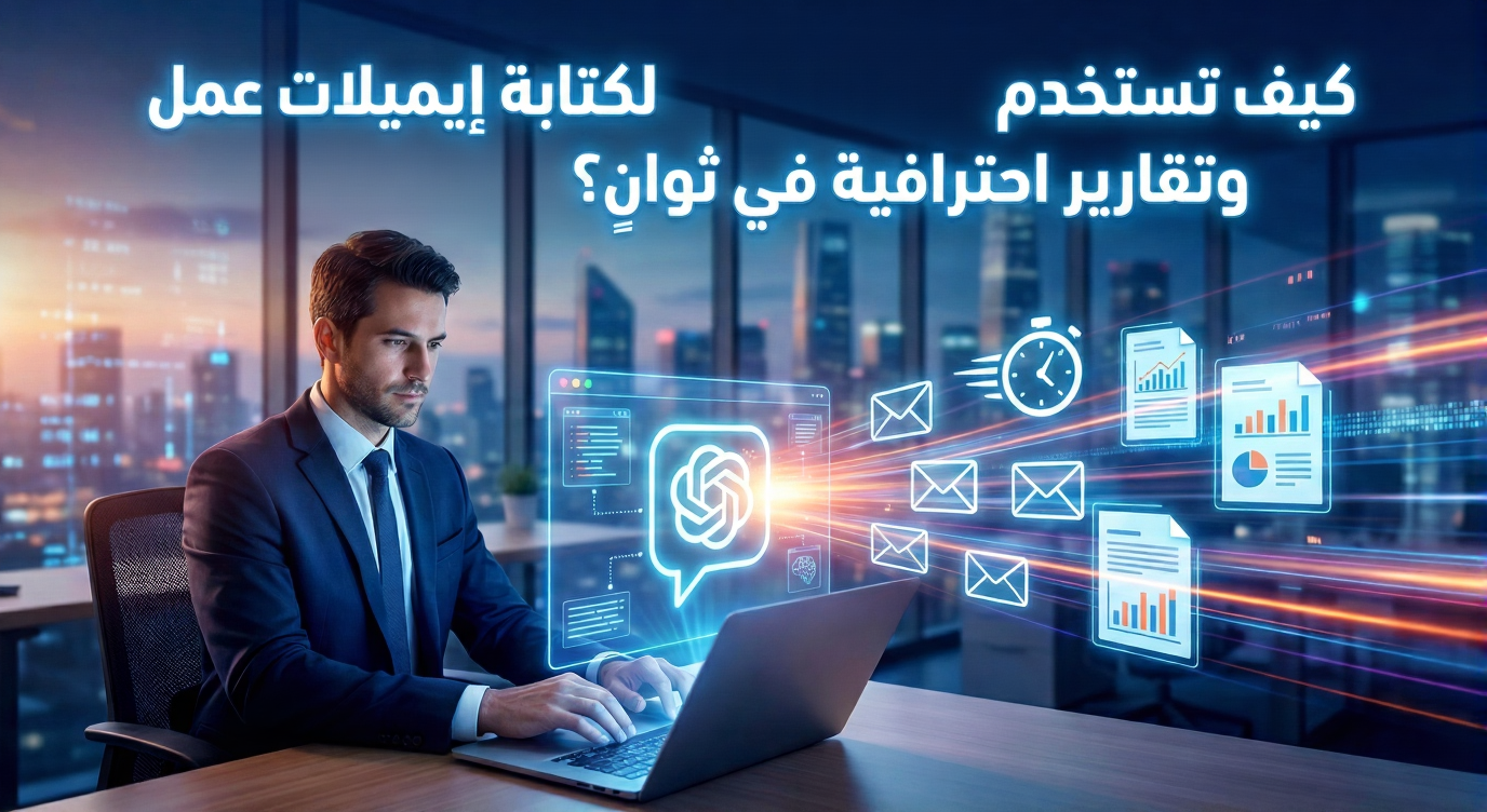 كيف تستخدم ChatGPT لكتابة إيميلات عمل وتقارير احترافية في ثوانٍ؟ (دليل الإنتاجية)